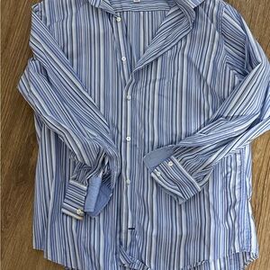 Banana Republic Blue and White Striped Shirt